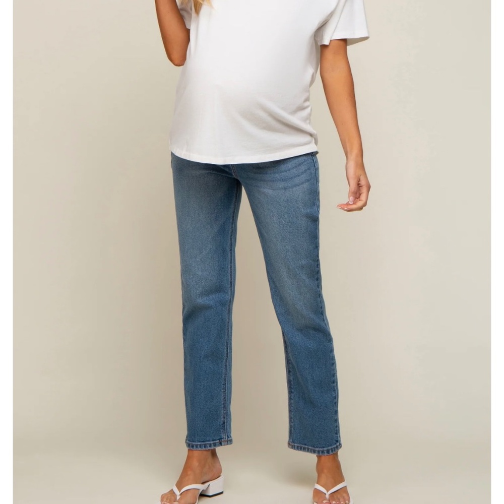 Pinkblush Blue Straight Leg Maternity Jeans